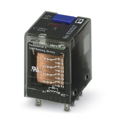 Plug-in industrial relay with power contacts